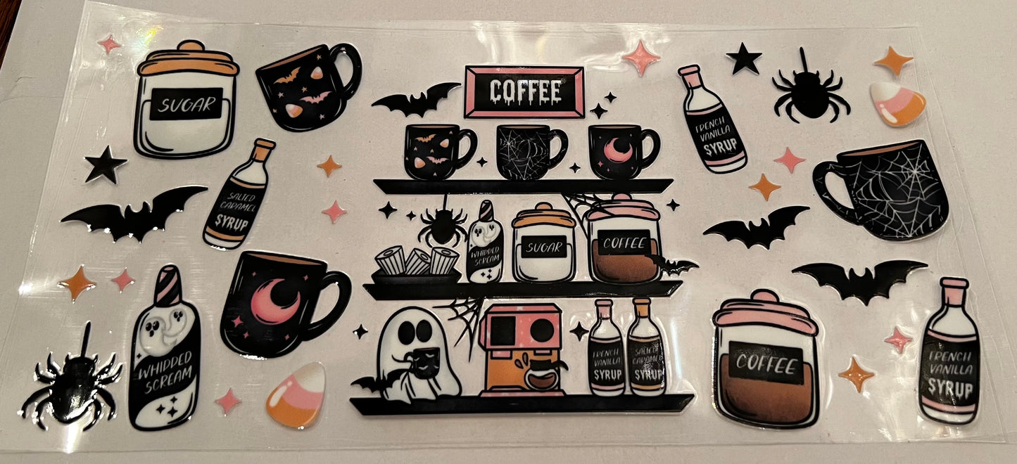 Spooky Coffee Shelves Wrap