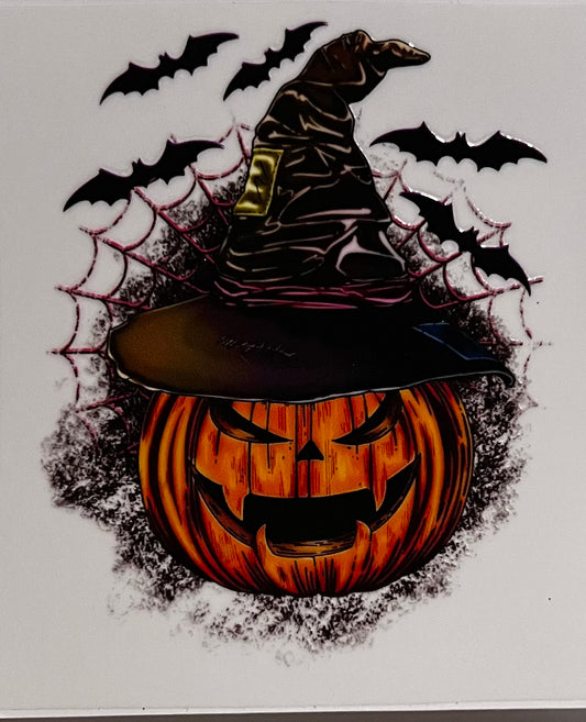 Pumpkin Witch & Bats