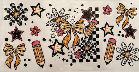 Retro Teacher School Pencils & Stars