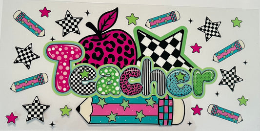 Teacher Checkered Stars